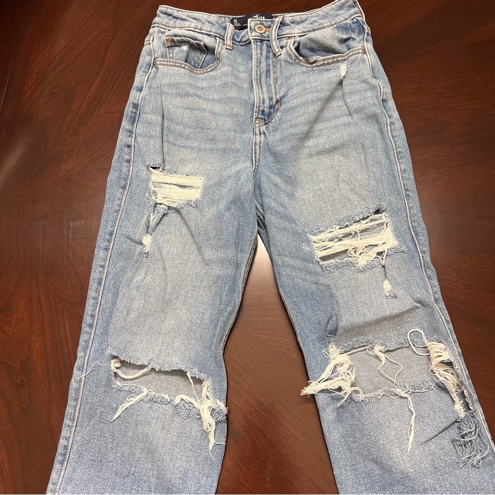 Hollister Light Blue Distressed Boyfriend Jeans
